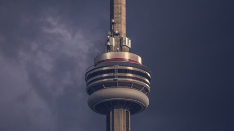 CN Tower in Toronto at dusk