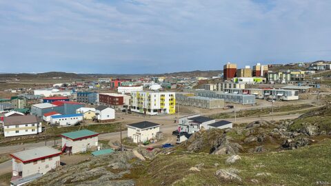 The town of Iqaluit, Nunavut, seen from above