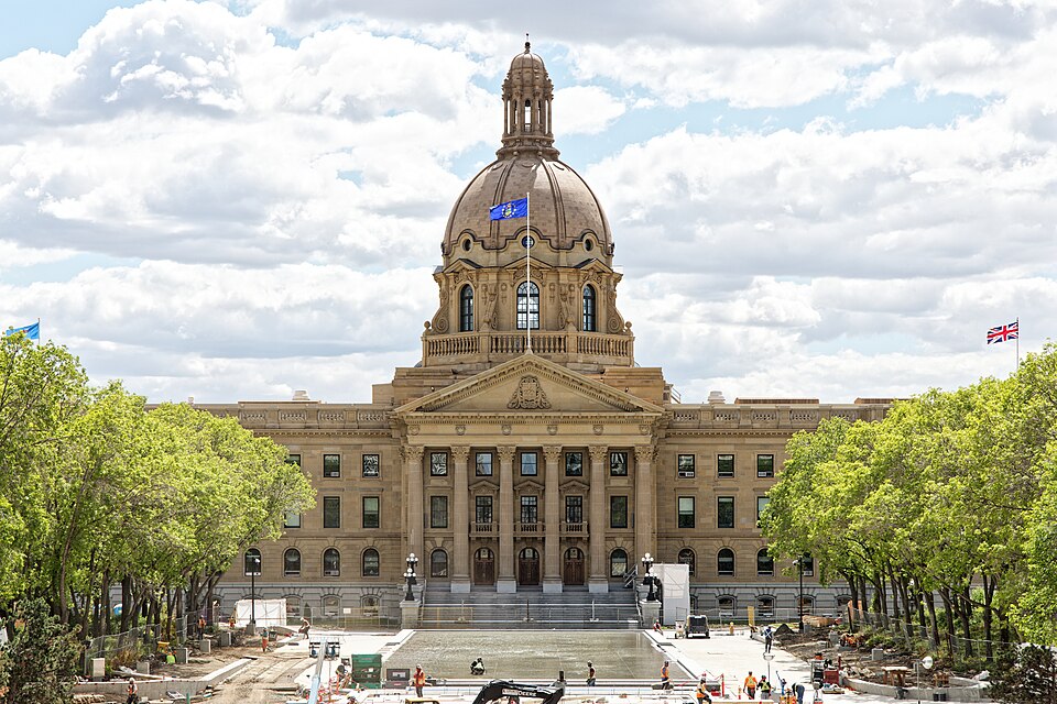 Alberta Legislature Building with its copper dome in Edmonton