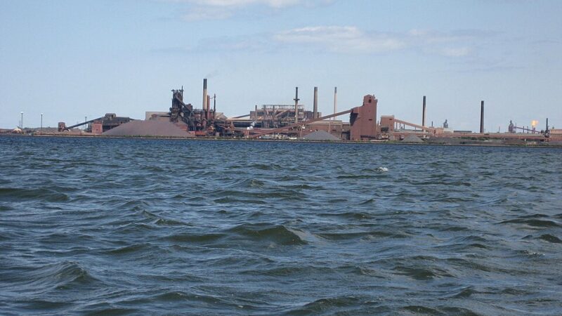 Industrial steel plant on the Hamilton waterfront across the bay