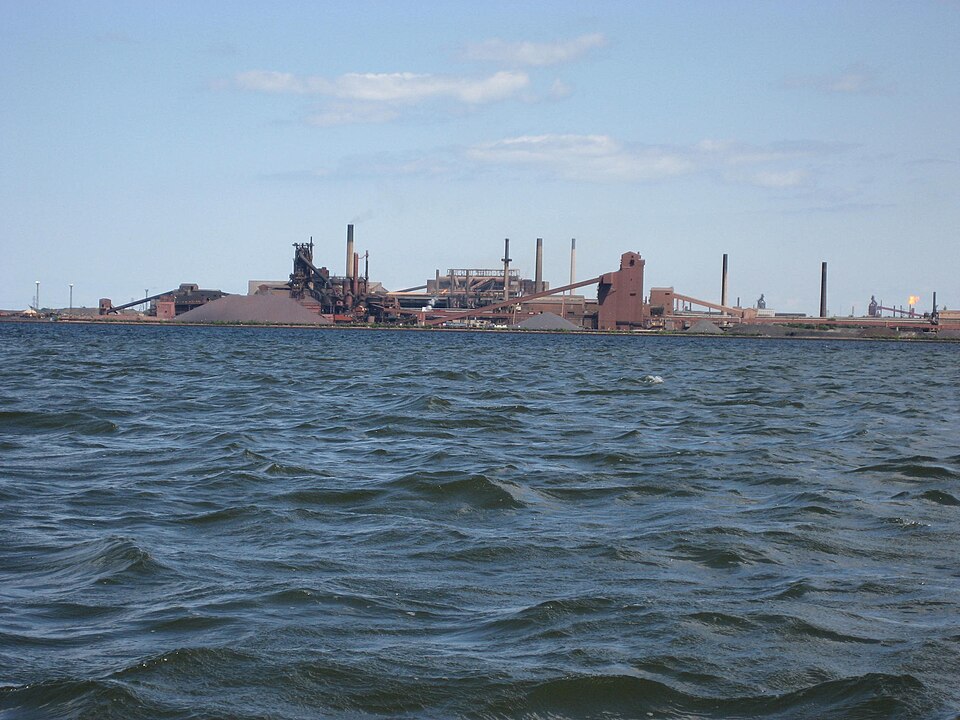 Industrial steel plant on the Hamilton waterfront across the bay