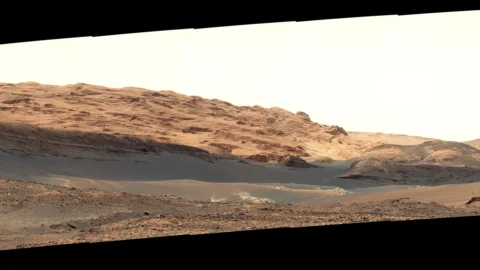 Curiosity view of layered slopes on Mount Sharp, Mars
